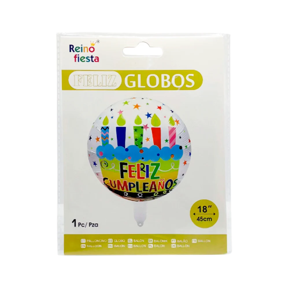1pz globo redondo de feliz cumpleaños con estampado de pastel, 18´-45…