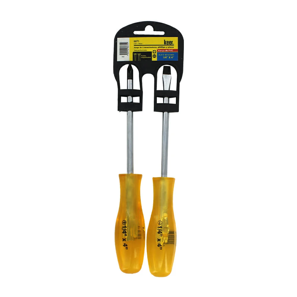 Juego keer con desarmador plano y desarmador de cruz 1/4 pulgada con …