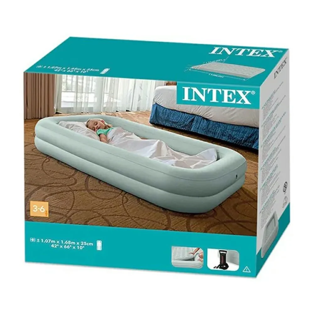 Colchoneta inflable intex de 2 aros para niños y bomba manual de aire…