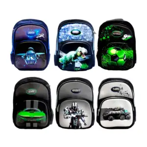 Mochila infantil con 3 compartimentos y diseño animado con relieves y…