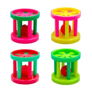 Paquete con 4 ruletas para gato con cascabel, multicolores / 73478