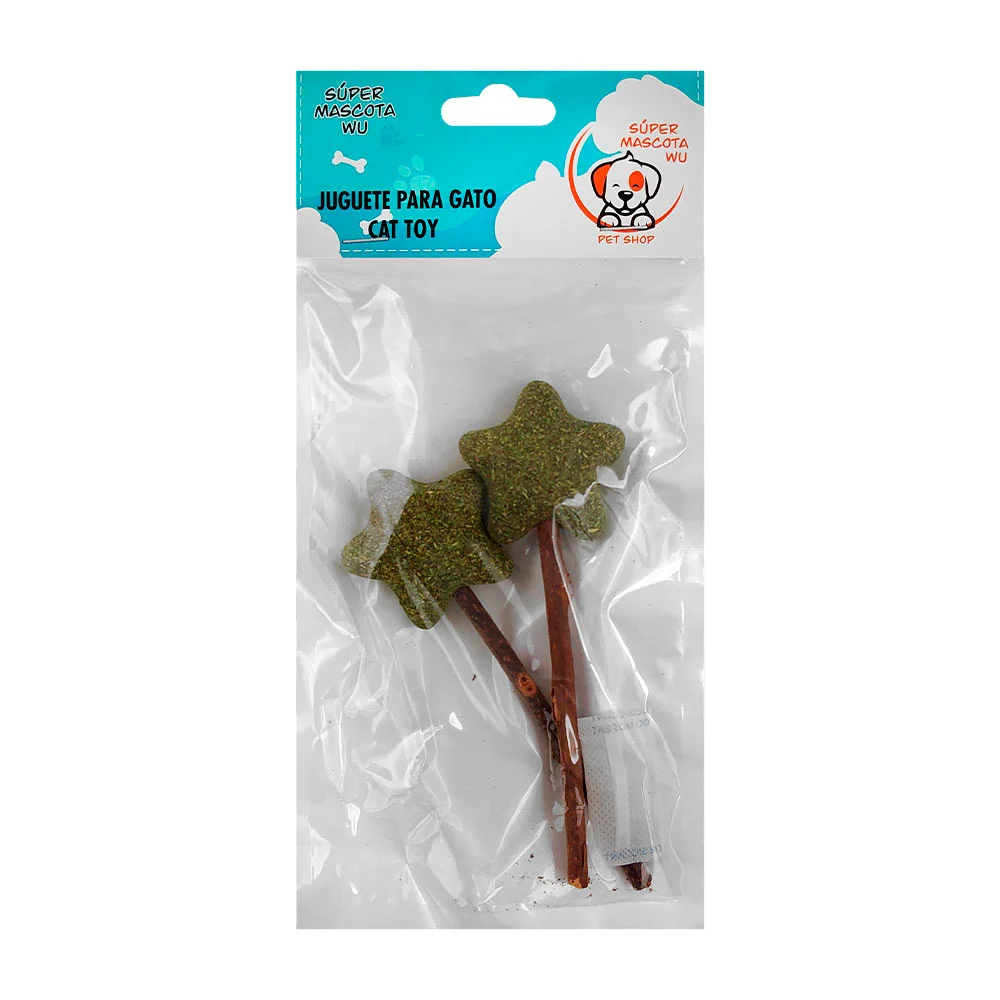 Paquete con 2 paletas de catnip en forma de estrella / 73491