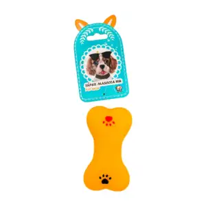 Juguete chillón con forma de hueso, 9cm, estampado de garrita, colore…