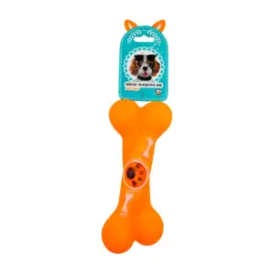 Juguete chillón con forma de hueso 15cm relieve de garrita huesos, co…