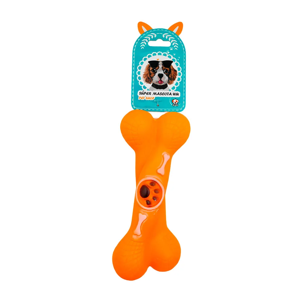 Juguete chillón con forma de hueso 15cm relieve de garrita huesos, co…