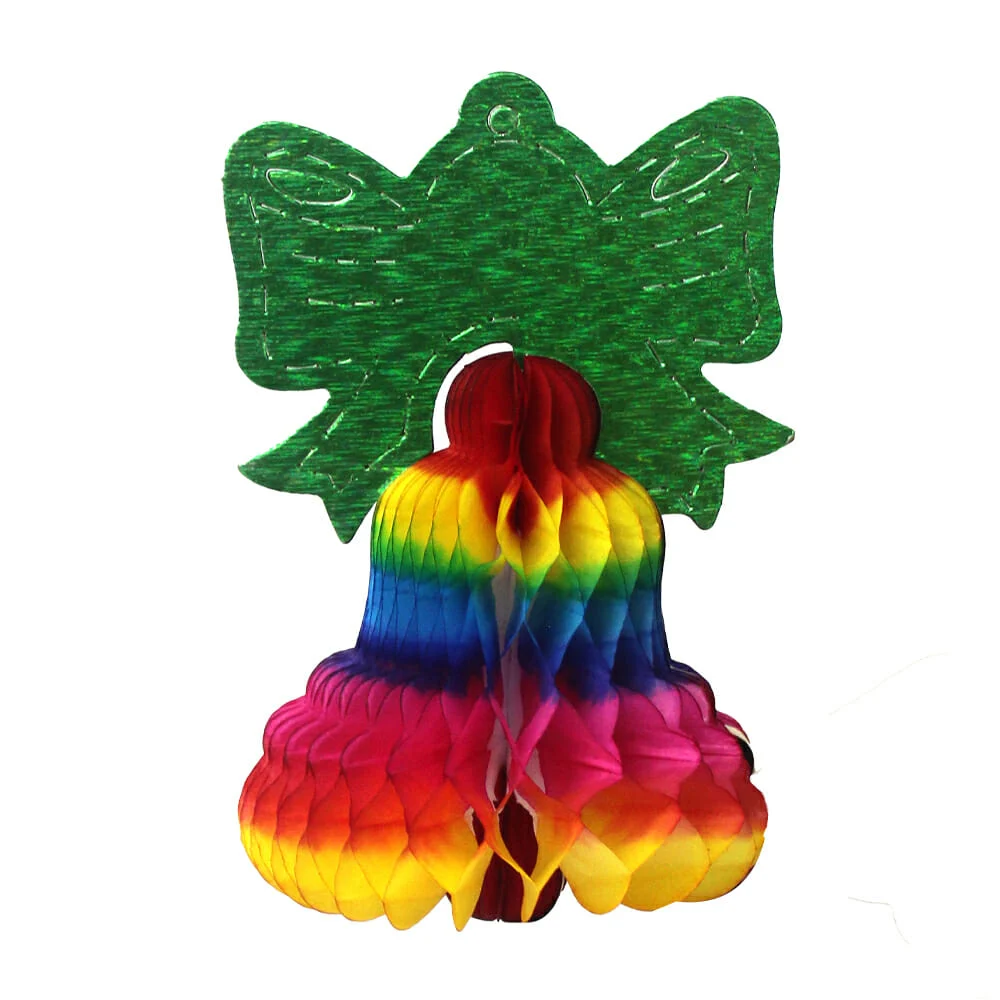 1pza Adorno navideño colgante en forma de campana con moño 17cm, vari…