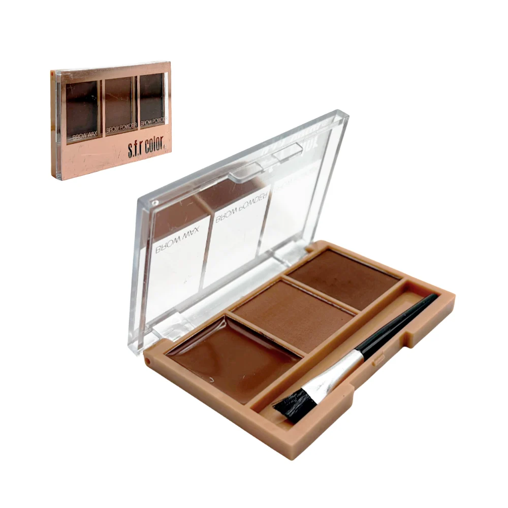 Paleta con 3 sombras de distintos tonos de café para cejas, 6.23g / s…