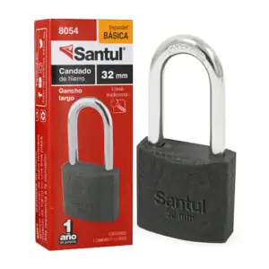 Candado santul de hierro 32mm de gancho largo y juego de 2 llaves / 1…