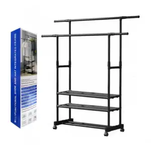 Organizador multifuncional metálico con 3 niveles y doble tubo para c…