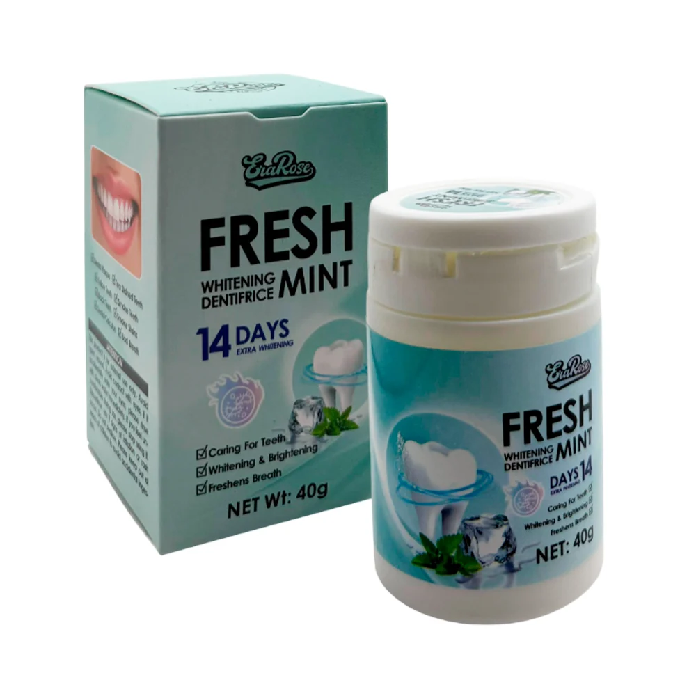 Polvo blanqueador eva rose para limpiar los dientes, 40g / fresh mint…