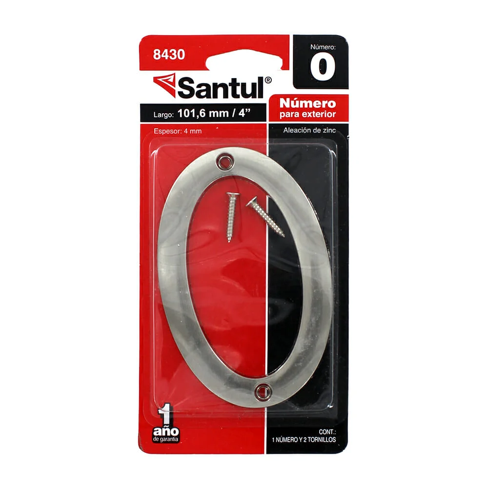 Placa metálica exterior santul de 4 pulgadas en forma de número 0 con…