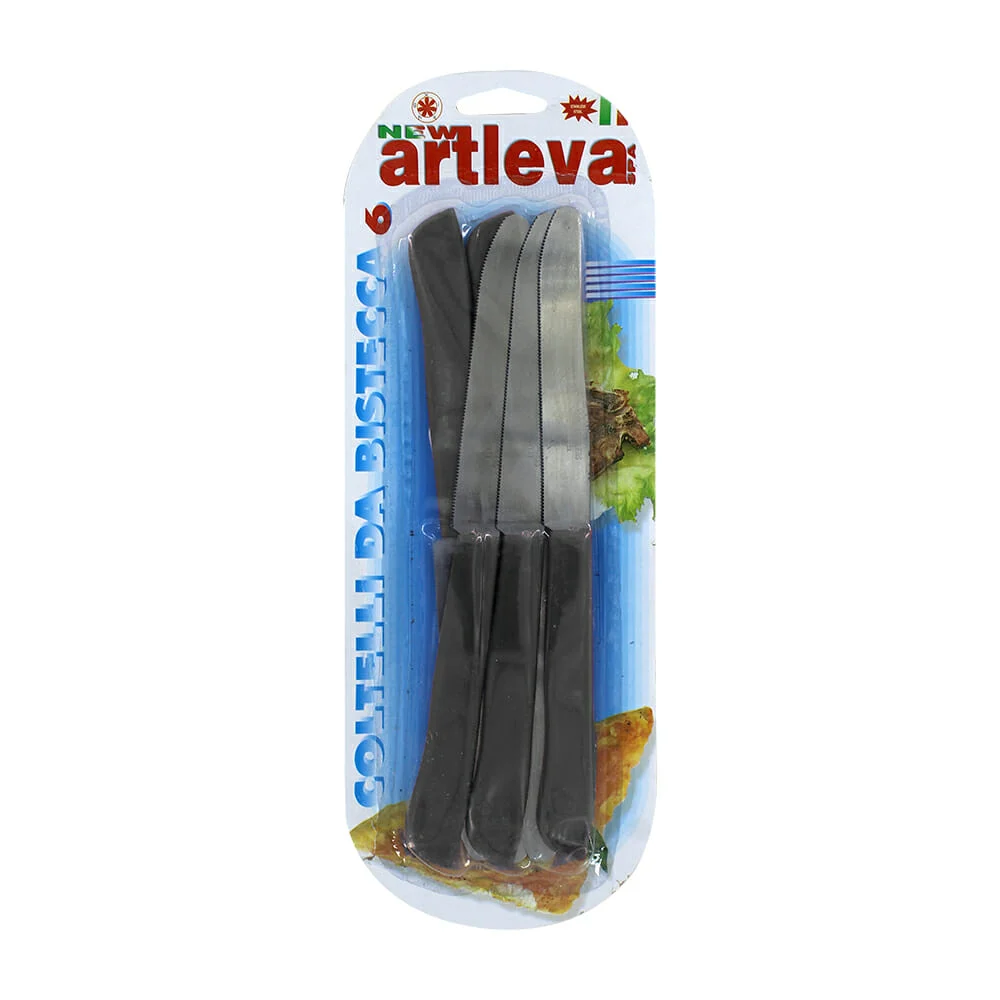 Paquete de 6 cuchillos tipo sierra con mango de plástico, variedad de…