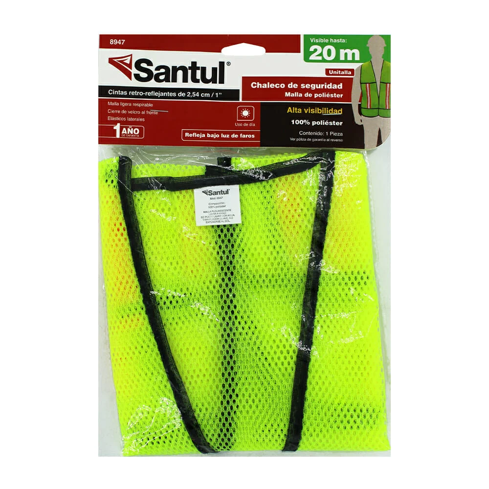 Chaleco unitalla de seguridad santul con cintas retro-reflejantes, va…