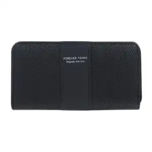 Cartera con cierre para dama, con relieve cosido, patrón de líneas en…