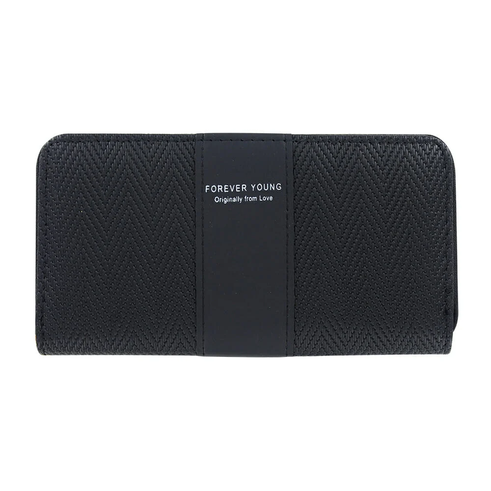 Cartera con cierre para dama, con relieve cosido, patrón de líneas en…