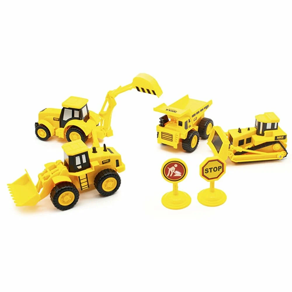 Paquete con 4 carros de juguete con diseño de maquinaria para constru…