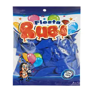 Paquete con 50 globos de 9in fiesta rubi en color azul océano / ocean…
