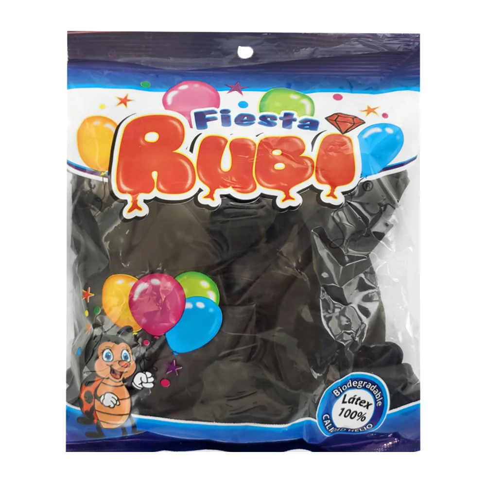 Paquete con 50 globos de latex fiesta rubí color negro perla, 9in / n…