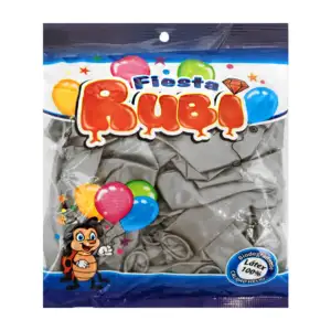 Paquete con 50 globos de latex fiesta rubí color plata, 9in / plata50…