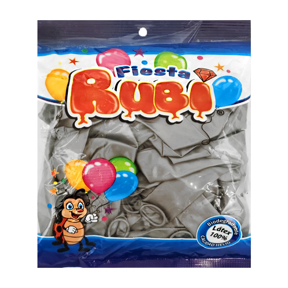 Paquete con 50 globos de latex fiesta rubí color plata, 9in / plata50…