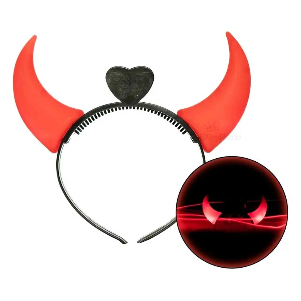 1pza Diadema de diablito con luz led a-191 / ddm-w-02d