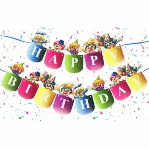 Banderin happy birthday payasos a-373 / pl-095