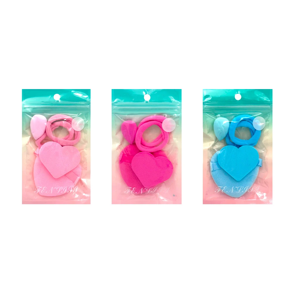 Blíster con esponjas para maquillaje + 2 ligas para el cabello, color…