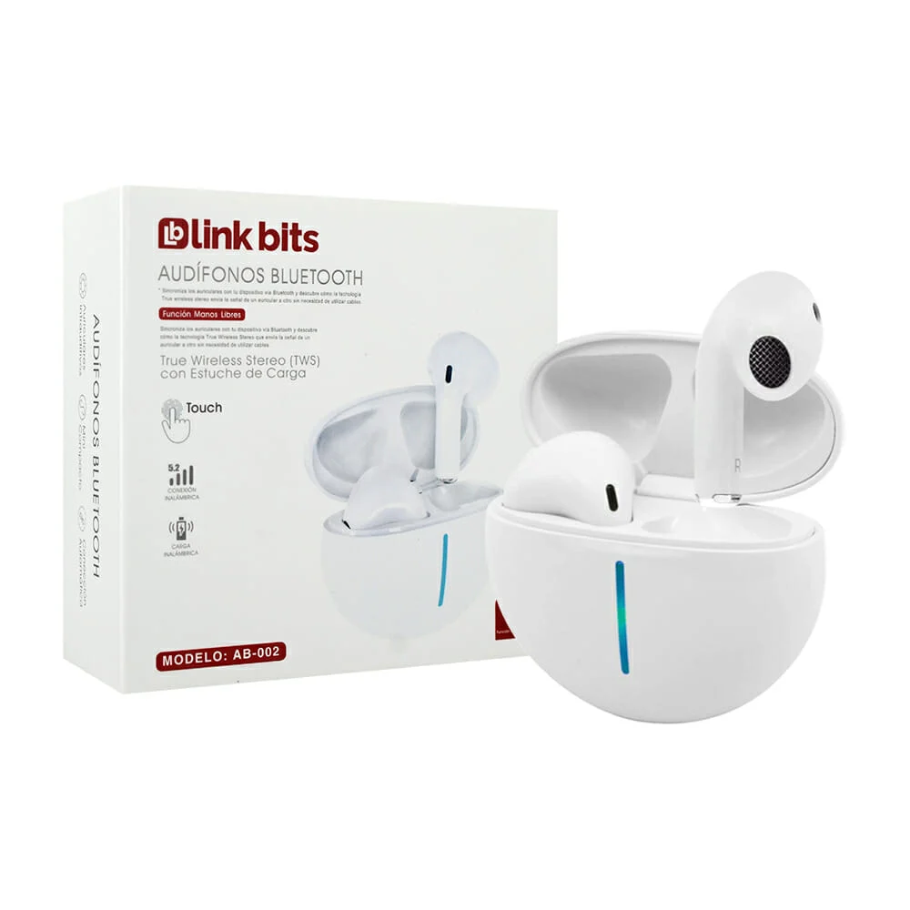 Audífonos inalámbricos bluetooth link bits con sensor touch y estuche…