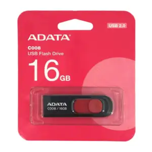 Memoria usb 2.0 flash drive adata c008 color negro rojo con capacidad…