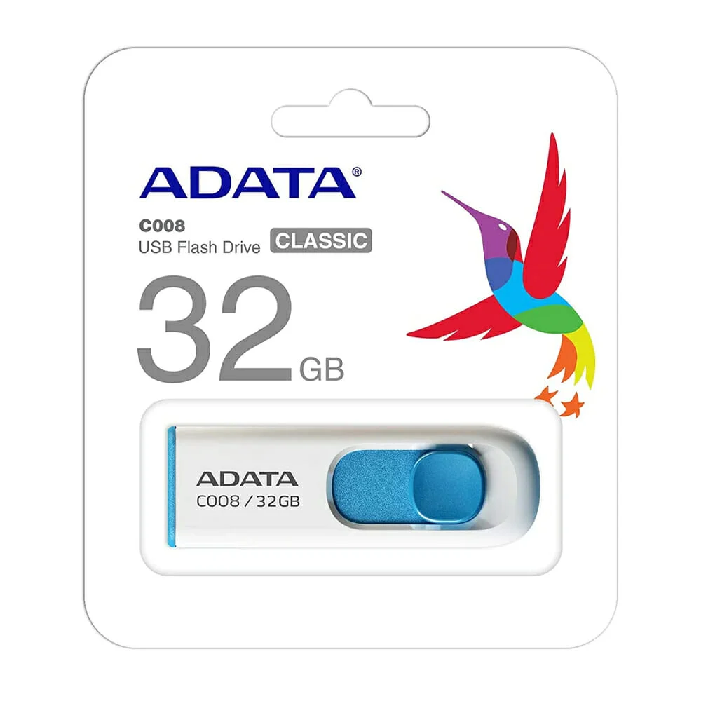 Memoria bicolor usb 2.0 flash drive adata c008 color blanco azul con …