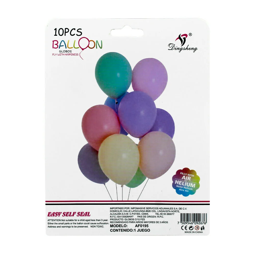 Paquete con 10 globos lisos dingshebq de látex en tonos pastel / af01…