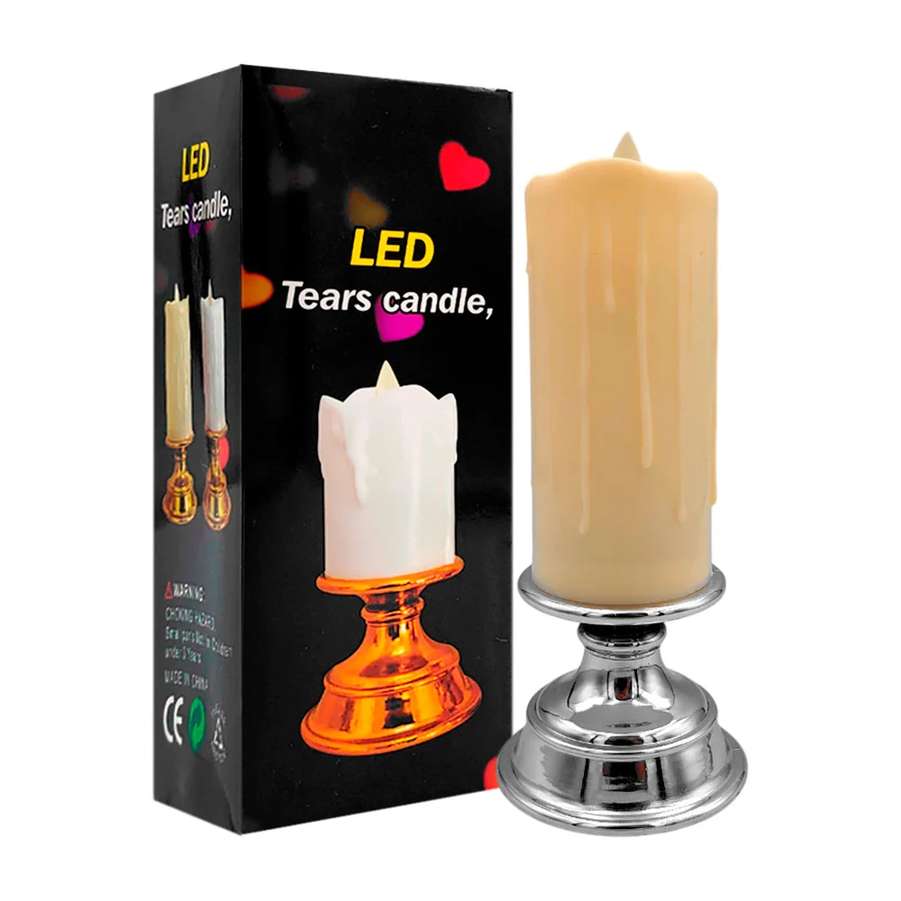 Vela led mediana con textura, luz cálida y base de plástico, variedad…