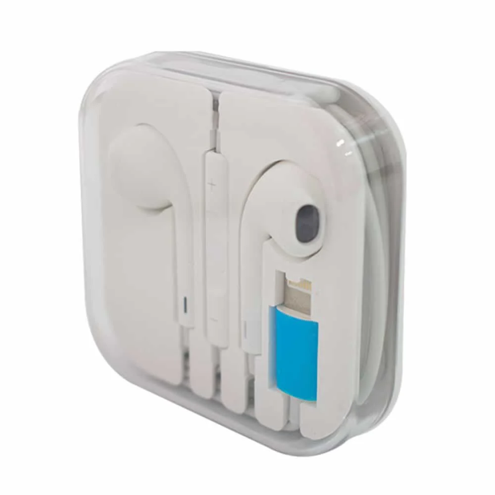 Audífonos alámbricos manos libres blancos tipo earphone con entrada l…