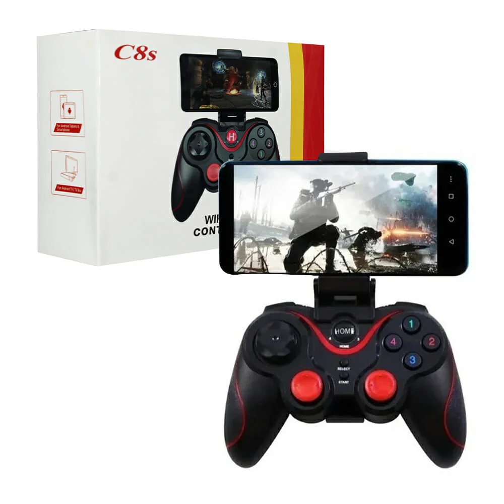 Control joystick inalámbrico c8s con base para teléfono celular / ar4…