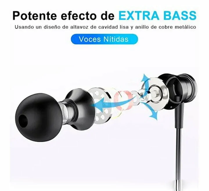 audífonos alámbricos extra bass