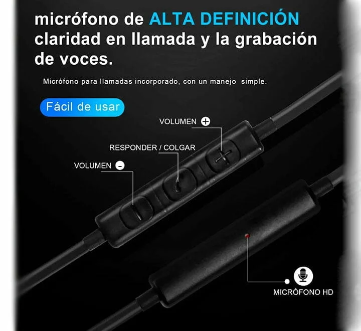 audífonos alámbricos extra bass