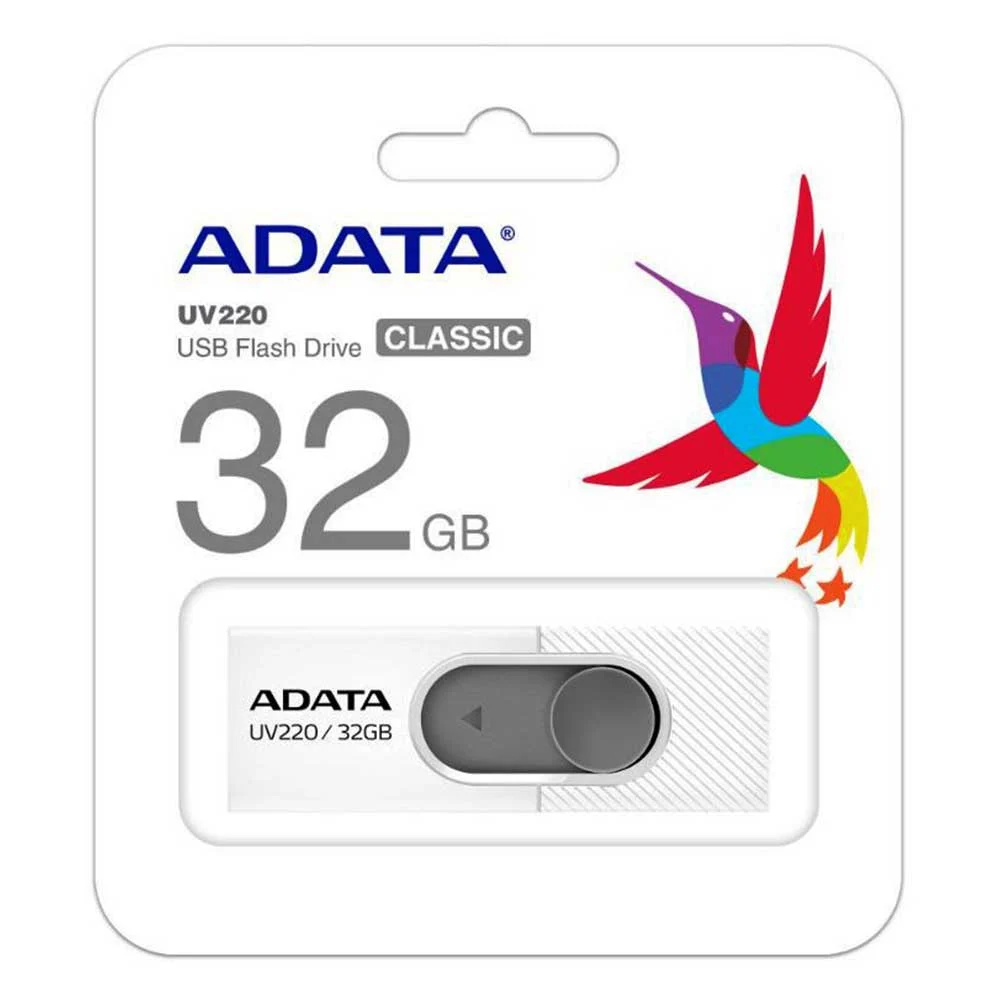 Memoria usb 2.0 flash drive adata uv220 color blanco gris con capacid…