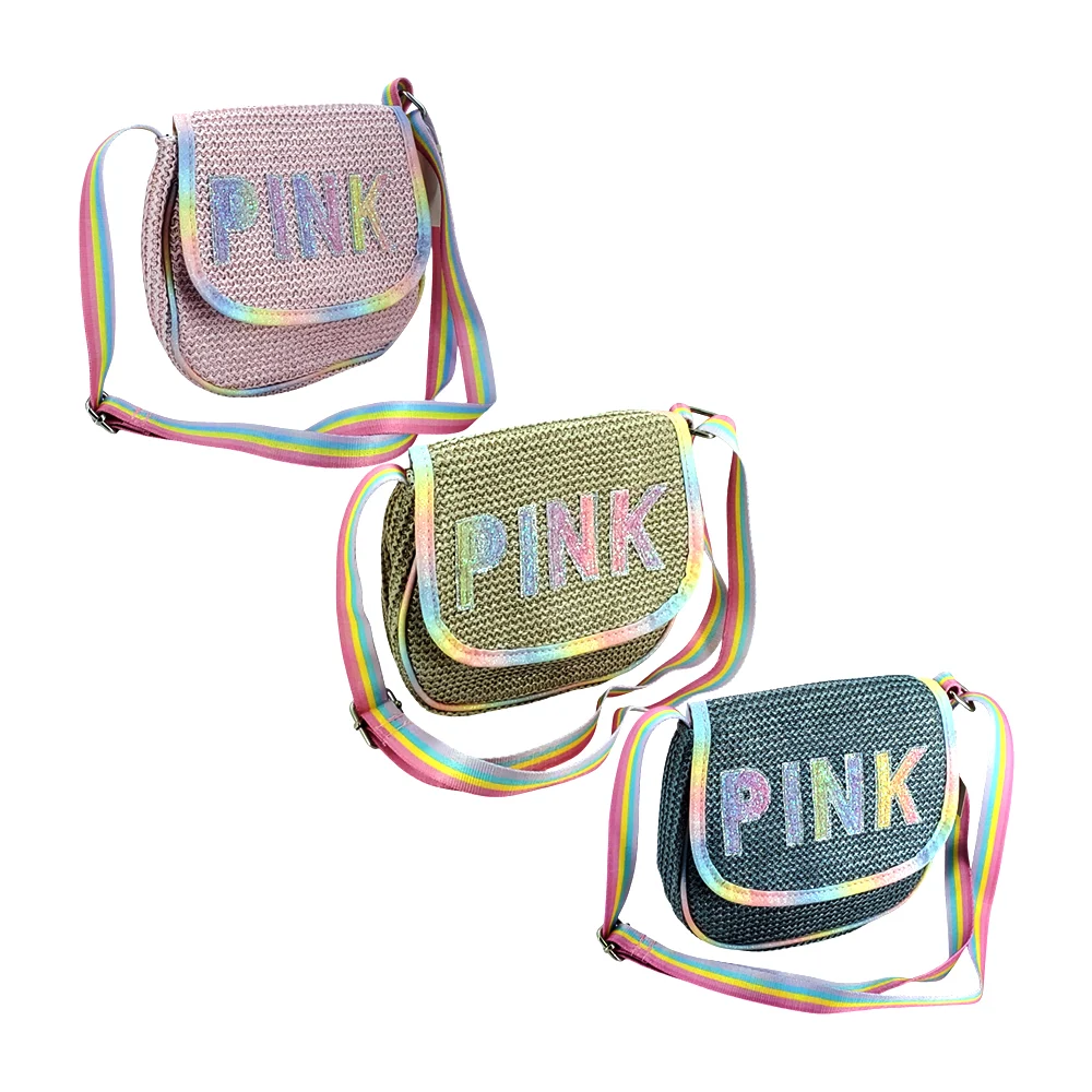 Bolsa pequeña con 2 compartimentos, efecto tejido, letras. costuras, …