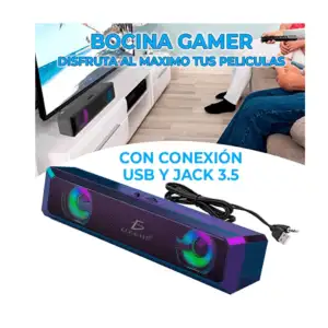 1pza Barra de sonido rectangular, con entrada usb, control de volumen…