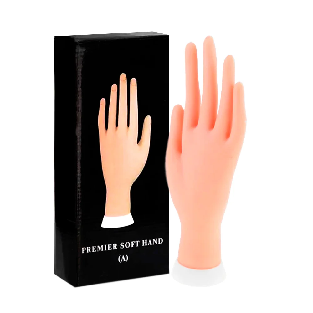 Mano mediana para práctica + base, plástico suave y flexible / premie…