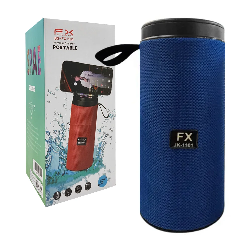Bocina cilíndrica bluetooth con puerto usb-tf y soporte de celular / …
