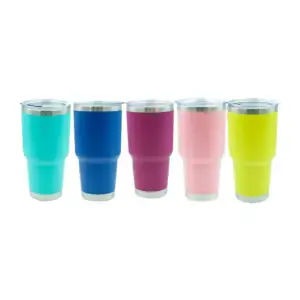 Vaso termo liso de acero inoxidable con tapadera translúcida y capaci…