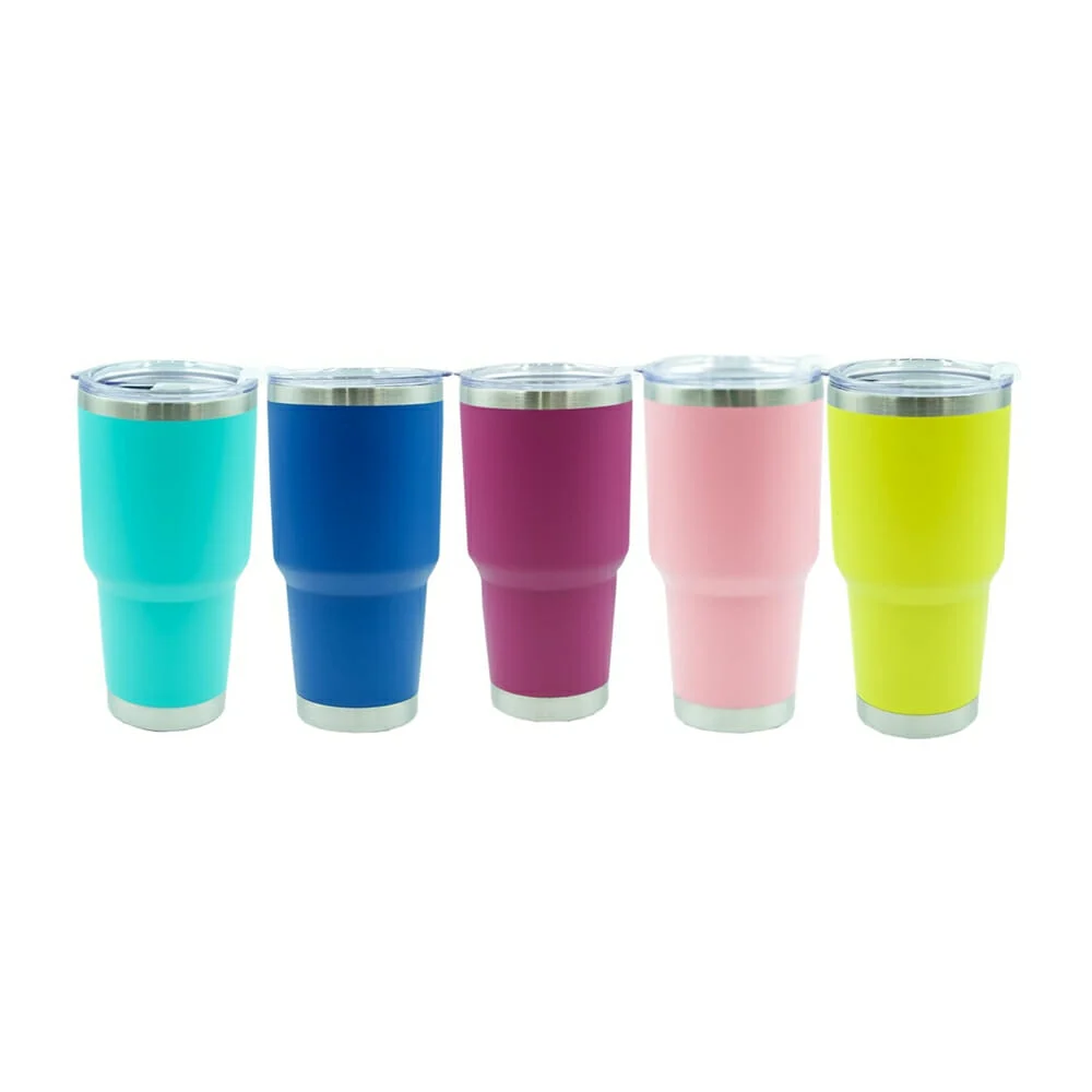 Vaso termo liso de acero inoxidable con tapadera translúcida y capaci…