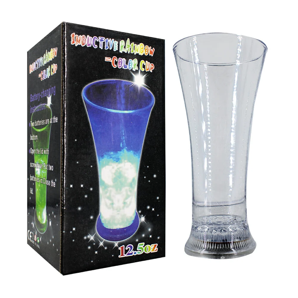Vaso redondo transparente de plástico con luz de colores y capacidad …