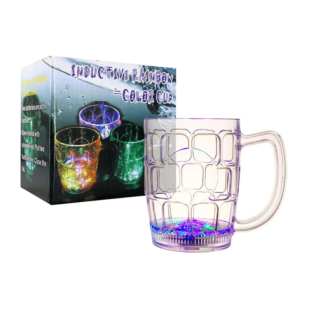 Taza redonda transparente de plástico con luz de colores / sy2013