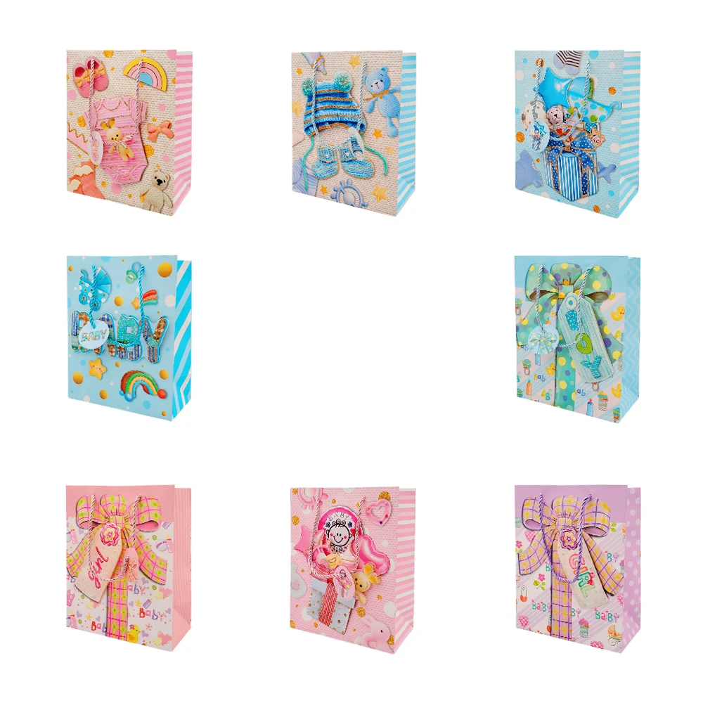 1pza Bolsa de regalo chica temática baby shower con detalles 3d,18x8.…