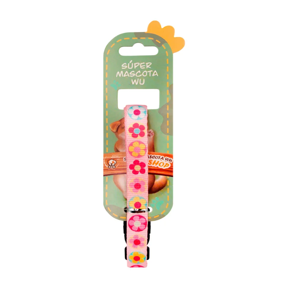 Collar de tela, ajustable para mascotas, 1.5cm, tela estampada / c-31…