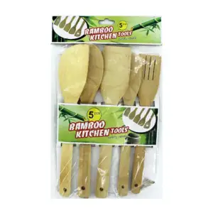 Paquete con 4 o 5 utensilios de bambú para cocina, 30cm / bamboo kitc…