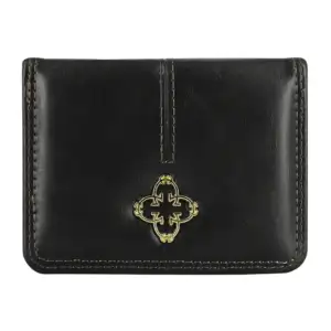 Cartera pequeña lisa con detalle dorado tipo flor, variedad de colore…
