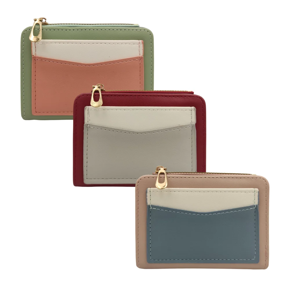 Cartera con broche de botón y cierre dorado para dama, varios colores…